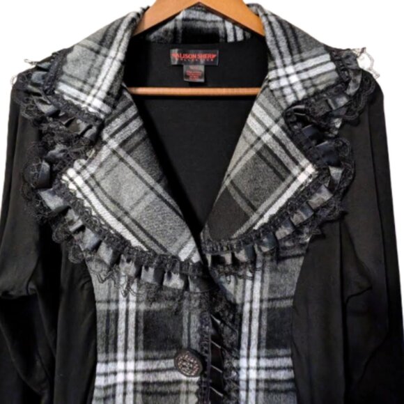 NWOT Alison Sheri Jacket with Front Wool Panel and Lace Details - Picture 1 of 7